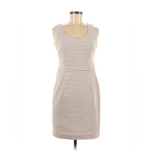 Women's BANANA REPUBLIC Striped Beige/White Sleeveless Dress